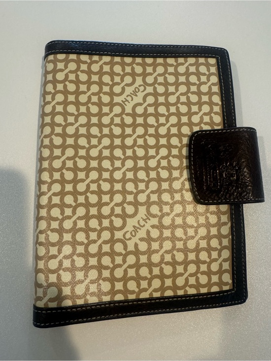 Coach Other - Coach Beige and Brown Signature Canvas Organizer with Dark Leather Trim